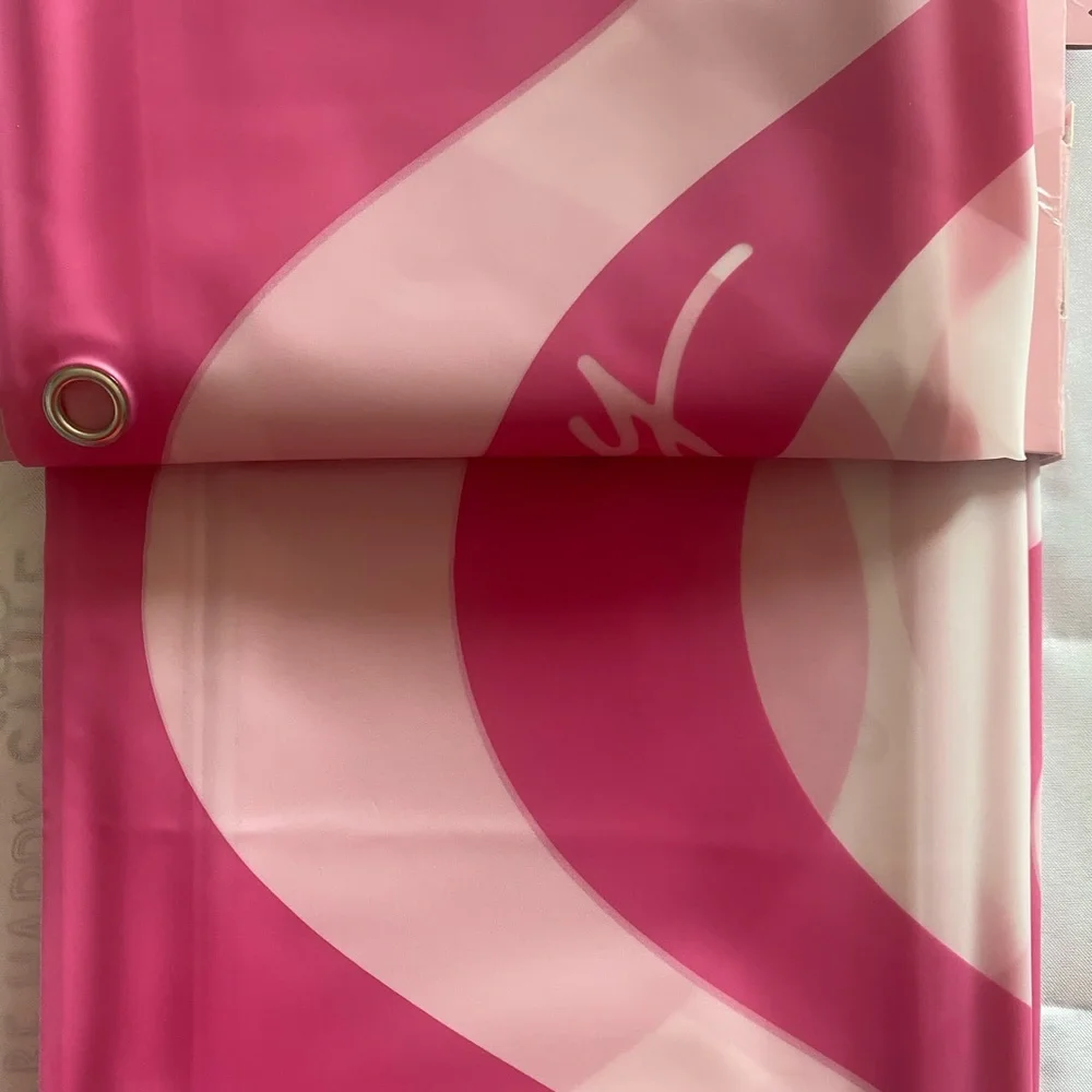 Juicy Couture Pink Waves “Juicy” Logo Eco-Friendly Printed Peva Shower Liner